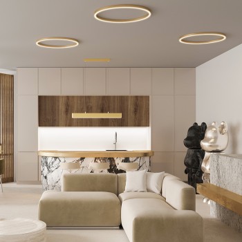 Lustră LED Rim alamă Maytoni, D80, 115W
