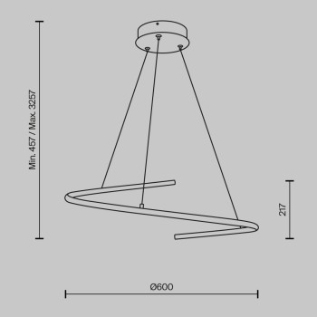 Lustră LED Curve alamă Maytoni, D60, 31W