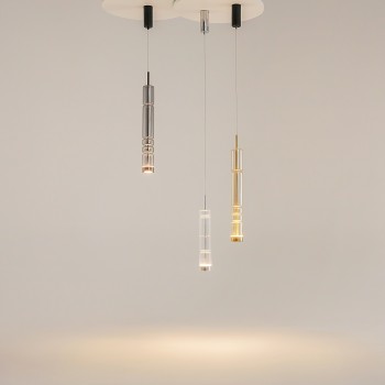 Pendul LED Ordo negru Maytoni, D8, 8W, H384, smoky