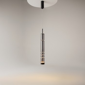 Pendul LED Ordo negru Maytoni, D8, 8W, H384, smoky