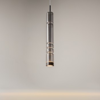 Pendul LED Ordo negru Maytoni, D8, 8W, H384, smoky