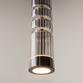 Pendul LED Ordo negru Maytoni, D8, 8W, H384, smoky