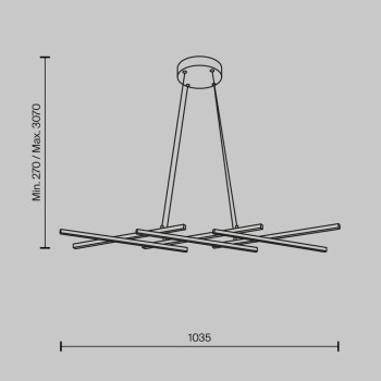 Lustră LED Halo negru Maytoni, H307, 40W