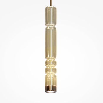 Pendul LED Ordo negru Maytoni, D8, 8W, H384, cognac