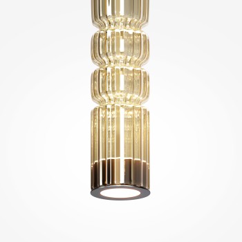 Pendul LED Ordo negru Maytoni, D8, 8W, H384, cognac