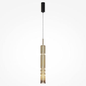 Pendul LED Ordo negru Maytoni, D8, 8W, H384, cognac