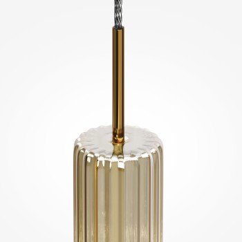 Pendul LED Ordo negru Maytoni, D8, 8W, H384, cognac