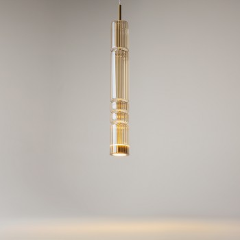 Pendul LED Ordo negru Maytoni, D8, 8W, H384, cognac