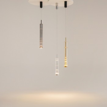 Pendul LED Ordo negru Maytoni, D8, 8W, H384, cognac