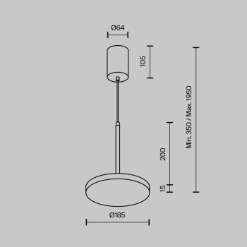 Pendul LED Plato alamă Maytoni, D18, 12W
