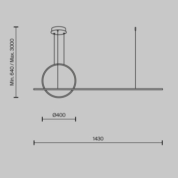Lustră LED Halo negru Maytoni, H304, 40W