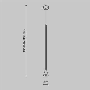 Pendul Arrow auriu Maytoni, D8, 1xGU10