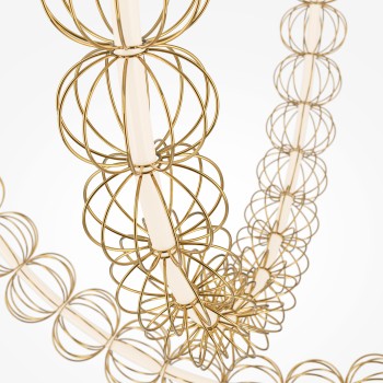 Lustră LED Golden Cage auriu Maytoni, H84, 117W