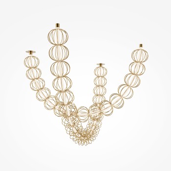 Lustră LED Golden Cage auriu Maytoni, H84, 117W
