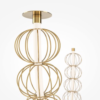Lustră LED Golden Cage auriu Maytoni, H84, 117W