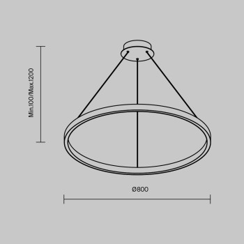 Lustră LED Rim negru Maytoni, D80, 51W
