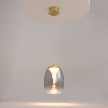 Pendul LED Splash auriu Maytoni, D20, 7W, smoky