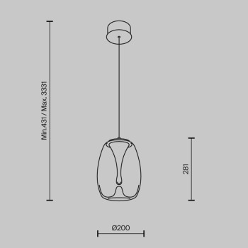 Pendul LED Splash auriu Maytoni, D20, 7W, smoky