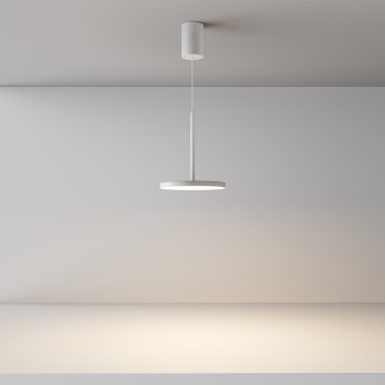 Pendul LED Plato alb Maytoni, D18, 12W