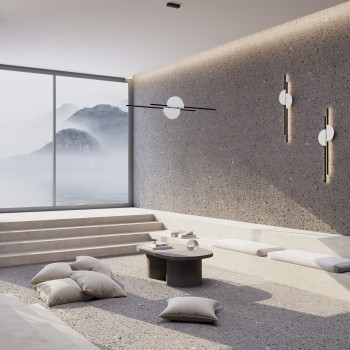 Pendul LED Skyline negru Maytoni, H204, 26W, white