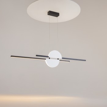 Pendul LED Skyline negru Maytoni, H204, 26W, white