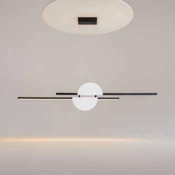 Pendul LED Skyline negru Maytoni, H204, 26W, white