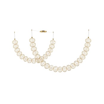 Lustră LED Golden Cage auriu Maytoni, H184, 107W