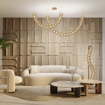 Lustră LED Golden Cage auriu Maytoni, H184, 107W