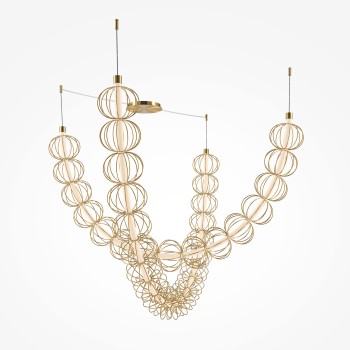 Lustră LED Golden Cage auriu Maytoni, H184, 107W