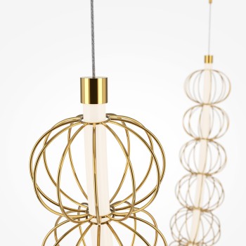 Lustră LED Golden Cage auriu Maytoni, H184, 107W