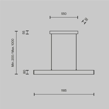 Lustră LED Step negru Maytoni, H100, 30W