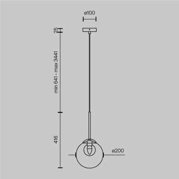 Pendul Basic form auriu Maytoni, D20, 1xG9