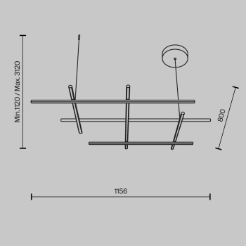 Lustră LED Radiance auriu Maytoni, H312, 80W