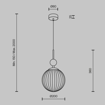 Pendul TAVO bej Maytoni, D20, 1xE27