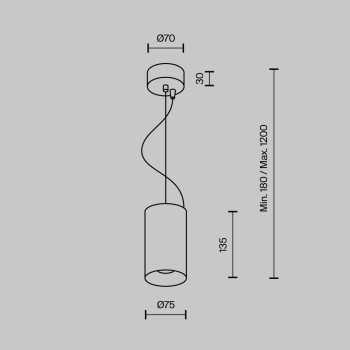 Pendul LED Efir auriu mat Maytoni, D8, 15W