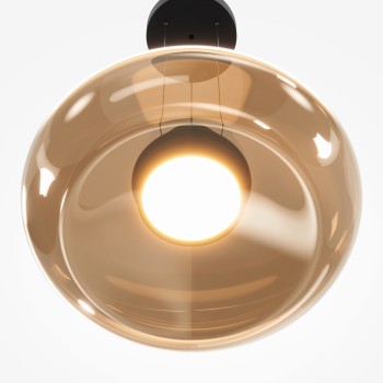 Pendul LED Bassa negru Maytoni, D45, 20W, olive