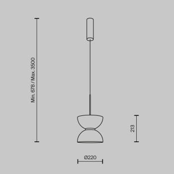 Pendul LED Kyoto alb Maytoni, D22, 11W