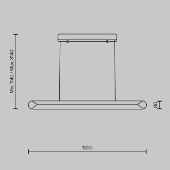 Lustră LED Motion alb Maytoni, H314, 40W