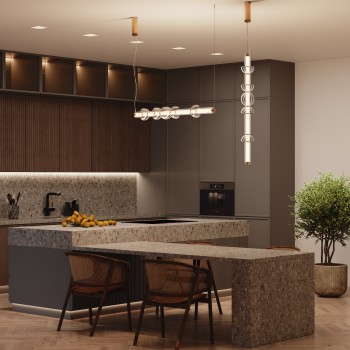 Pendul LED Cosmo alamă Maytoni, H138, 39W