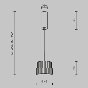 Pendul LED Scala alb Maytoni, D15, 12W