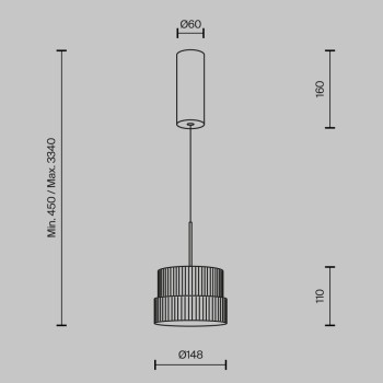 Pendul LED Scala bronz Maytoni, D15, 12W