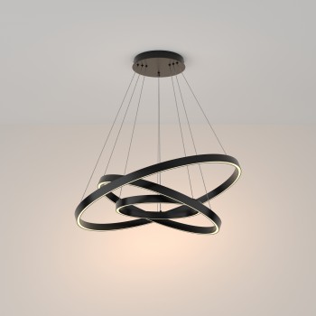 Lustră LED Rim negru Maytoni, D80, 115W