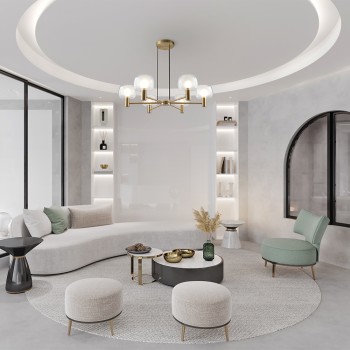 Lustră modernă Vision auriu Maytoni, D96, 6xE14