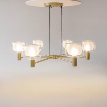 Lustră modernă Vision auriu Maytoni, D96, 6xE14