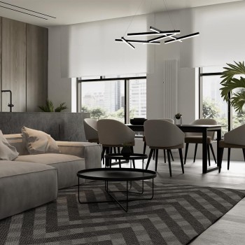 Lustră LED Line negru Maytoni, H120, 79W