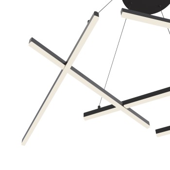 Lustră LED Line negru Maytoni, H120, 79W