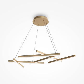 Lustră LED Line auriu Maytoni, H6, 75W