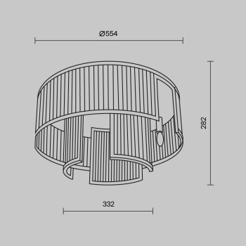 Plafonieră Frame auriu Maytoni, D55, 6xE14