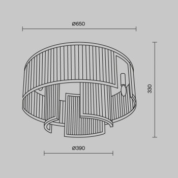 Plafonieră Frame auriu Maytoni, D65, 9xE14