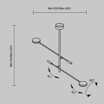 Plafonieră LED Fad negru Maytoni, H100, 15W
